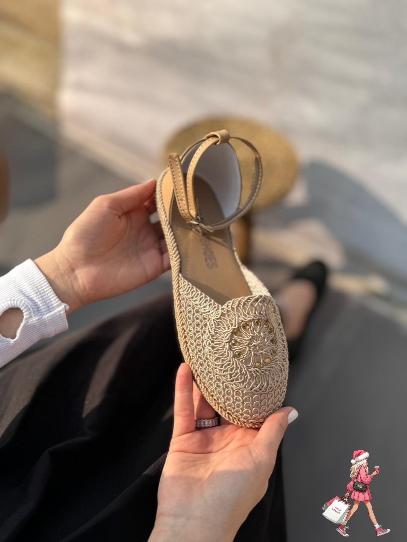 کفش صندل بافتی.صندل دخترانه.
